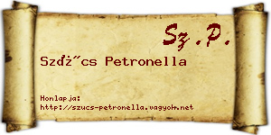 Szűcs Petronella névjegykártya