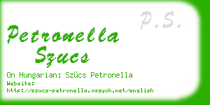 petronella szucs business card